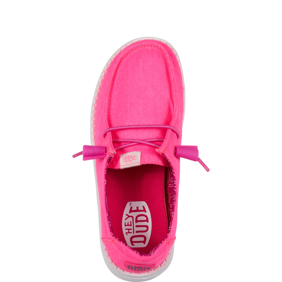 Hey Dude Wendy Youth Stretch Canvas Pink