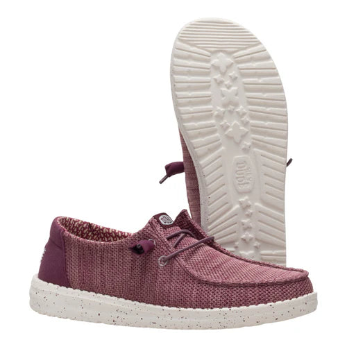 Hey Dude Wendy Stretch Sox Burgundy