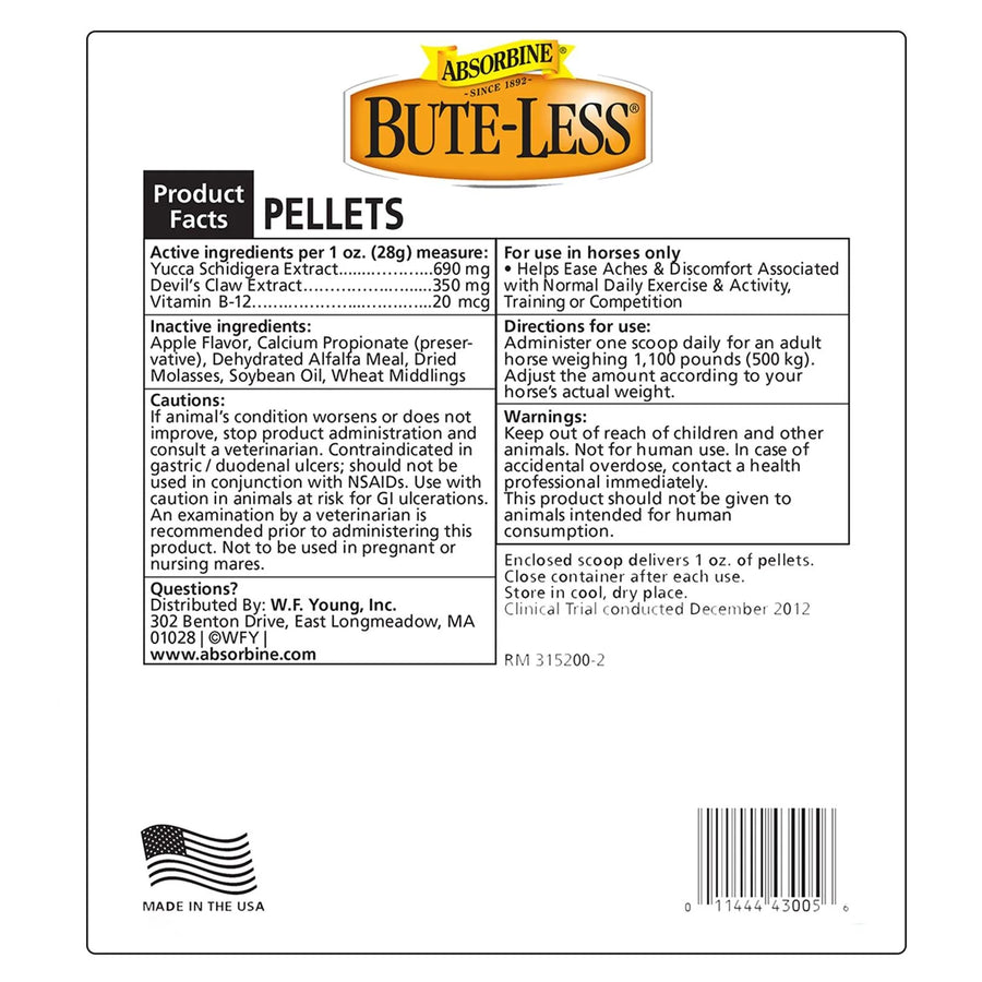 Absorbine Bute-Less® Comfort & Recovery Supplement Pellets 2lb