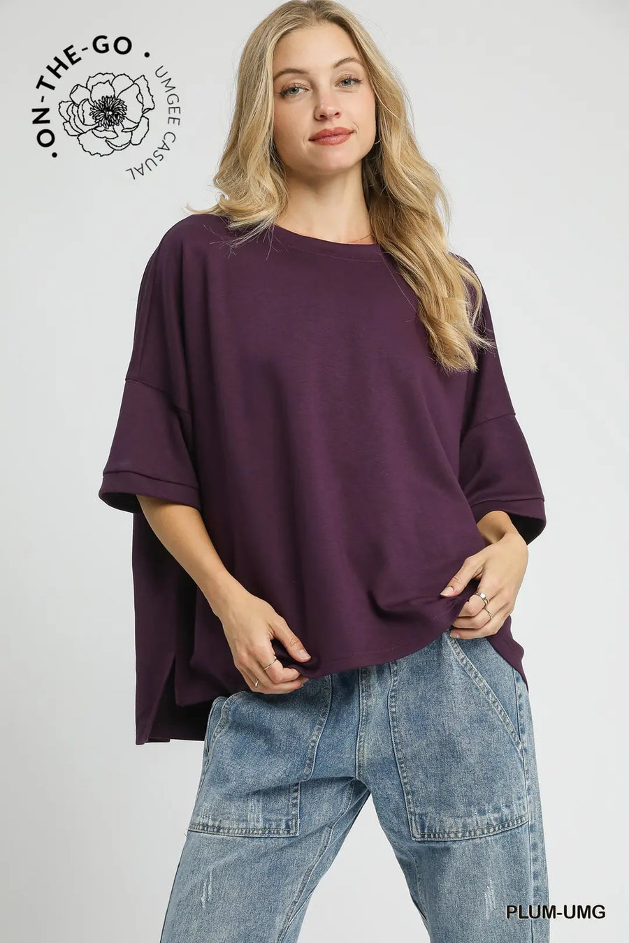 Umgee Luxe Oversized Top Plum