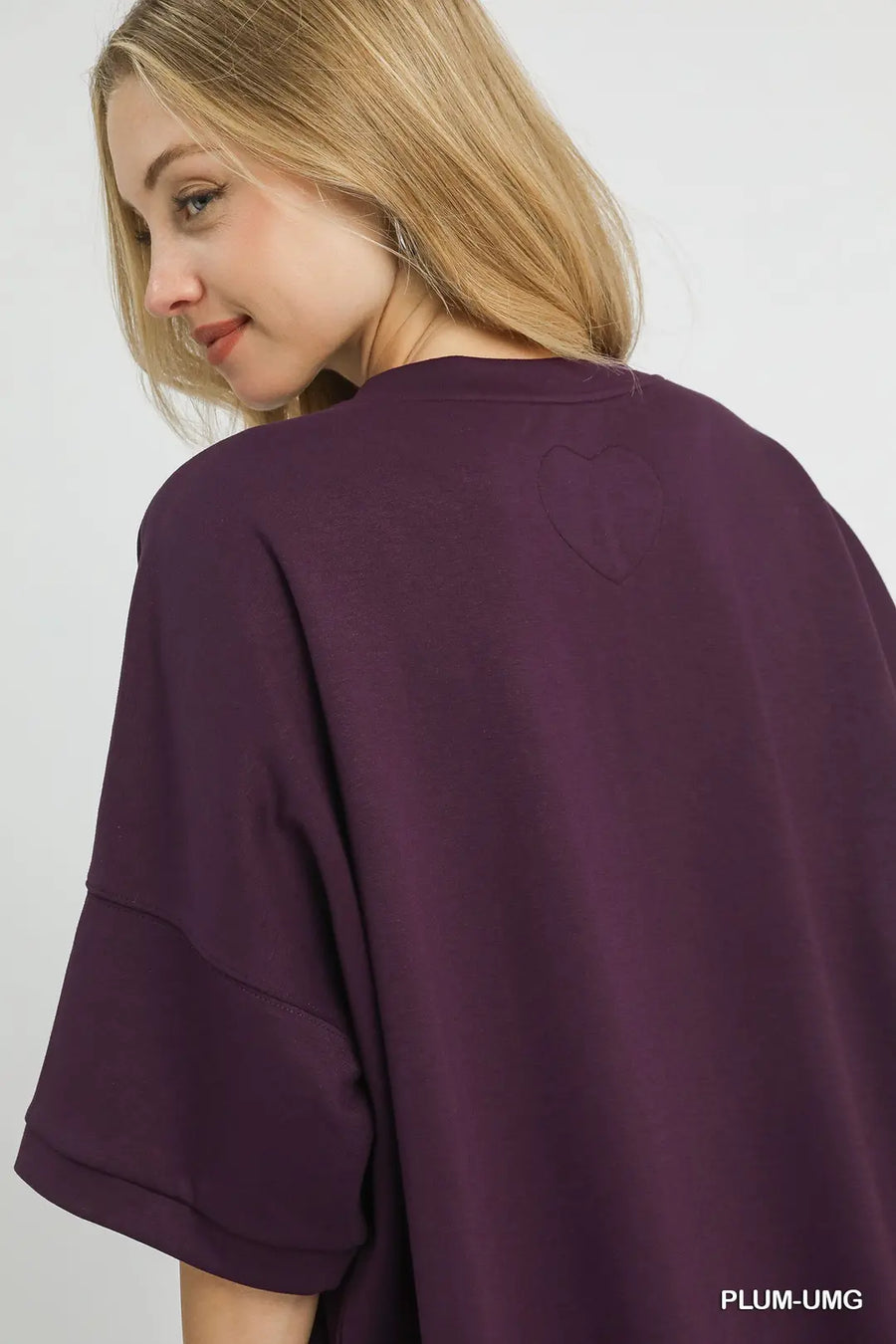 Umgee Luxe Oversized Top Plum