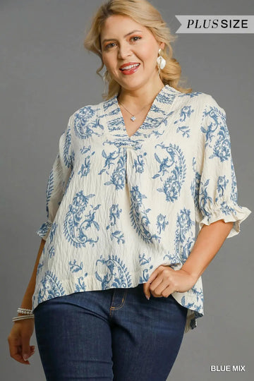 Umgee *PLUS* Trina Red Mix Top