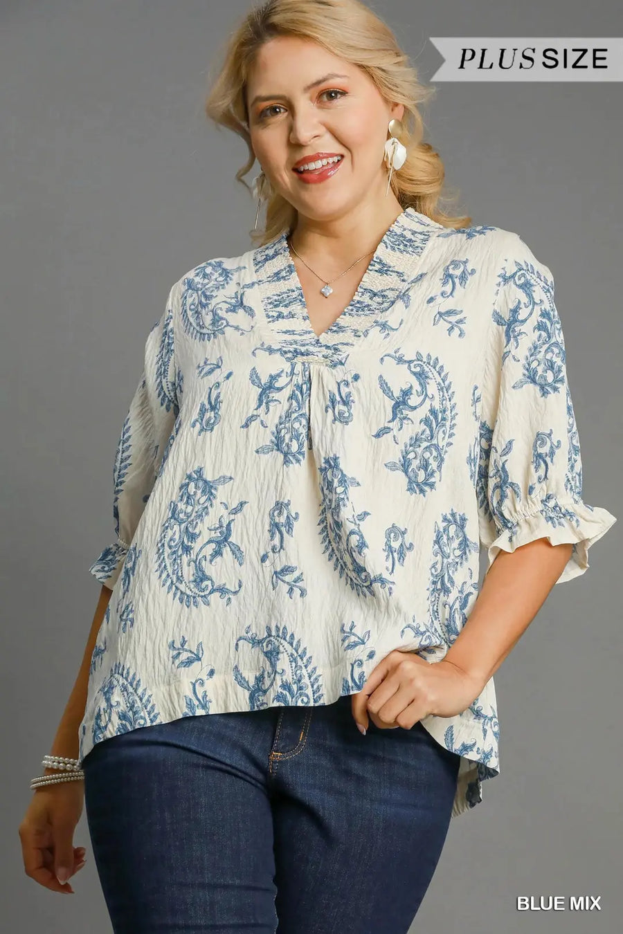 Umgee *PLUS* Trina Red Mix Top