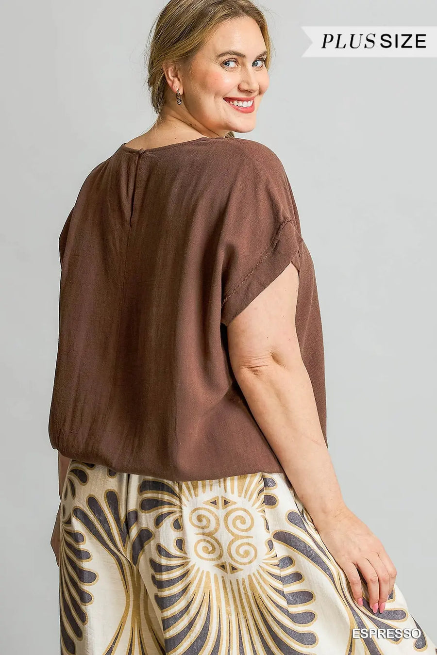 Umgee *PLUS* Drwstring Top Espresso