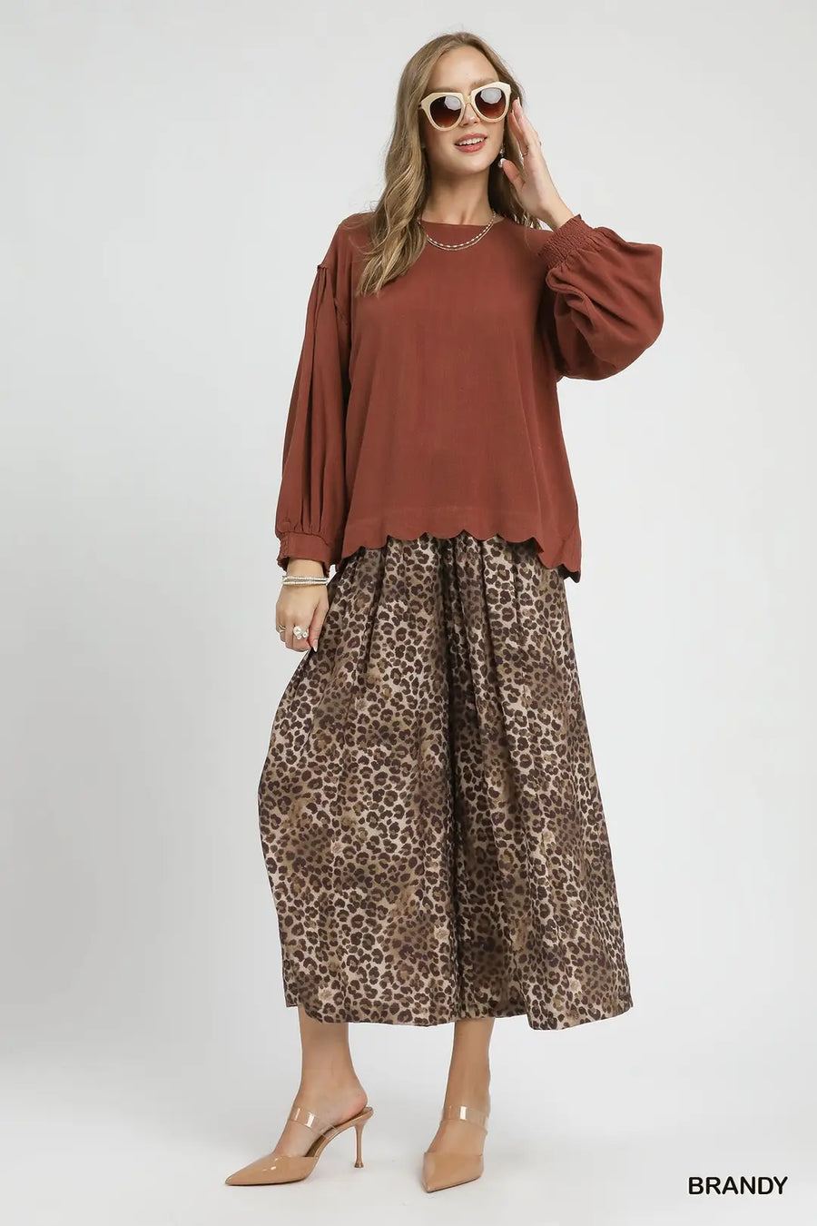 Umgee Lucy Brandy Long Sleeve Blouse
