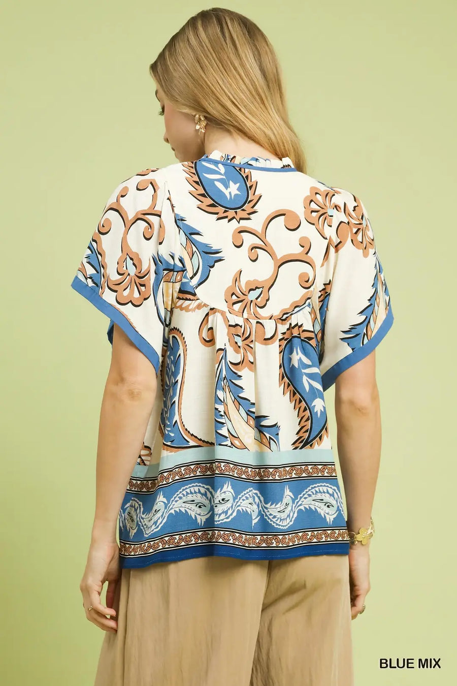 Umgee Raylee Blue Mix Top