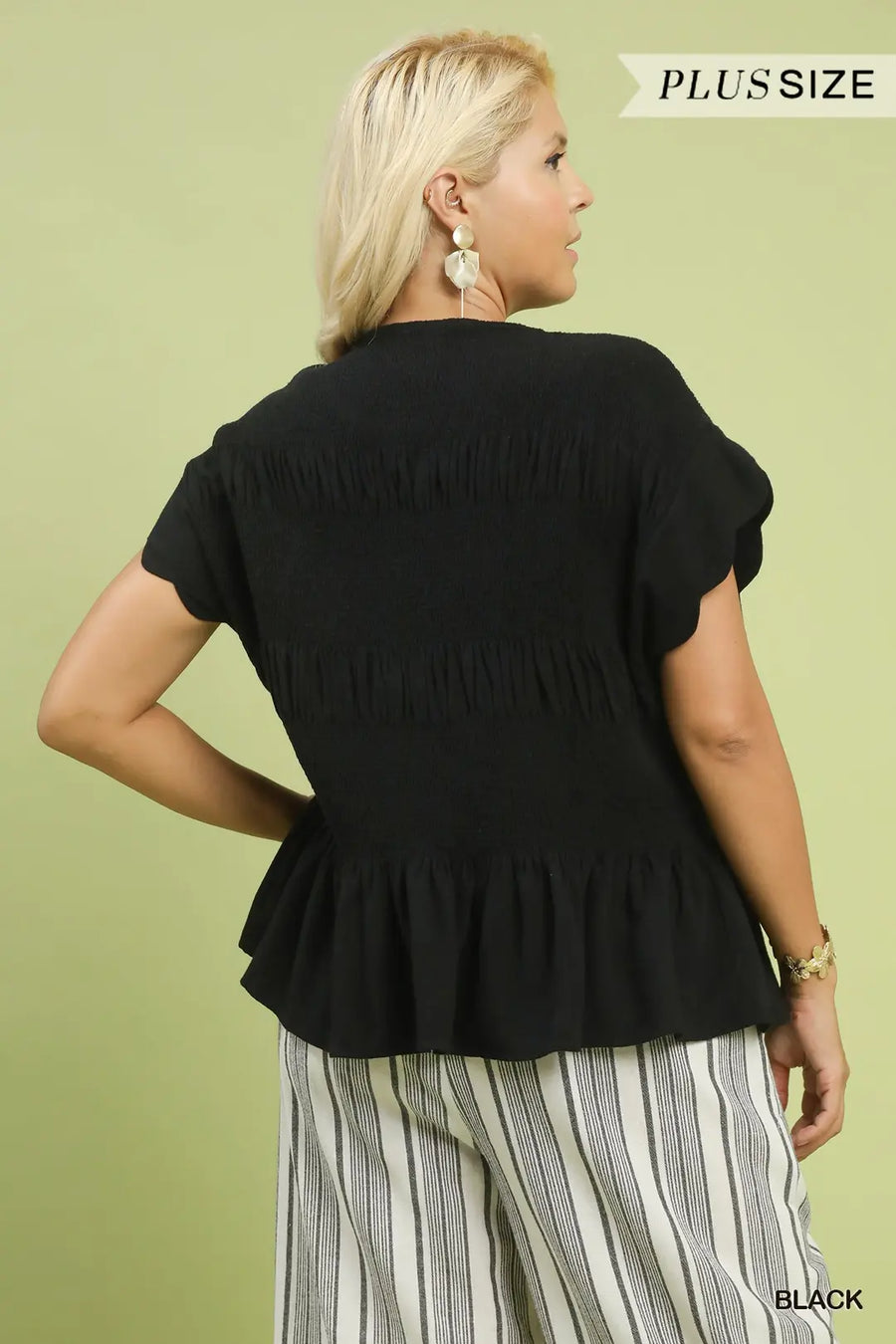 Umgee *PLUS* Black Peplum Top