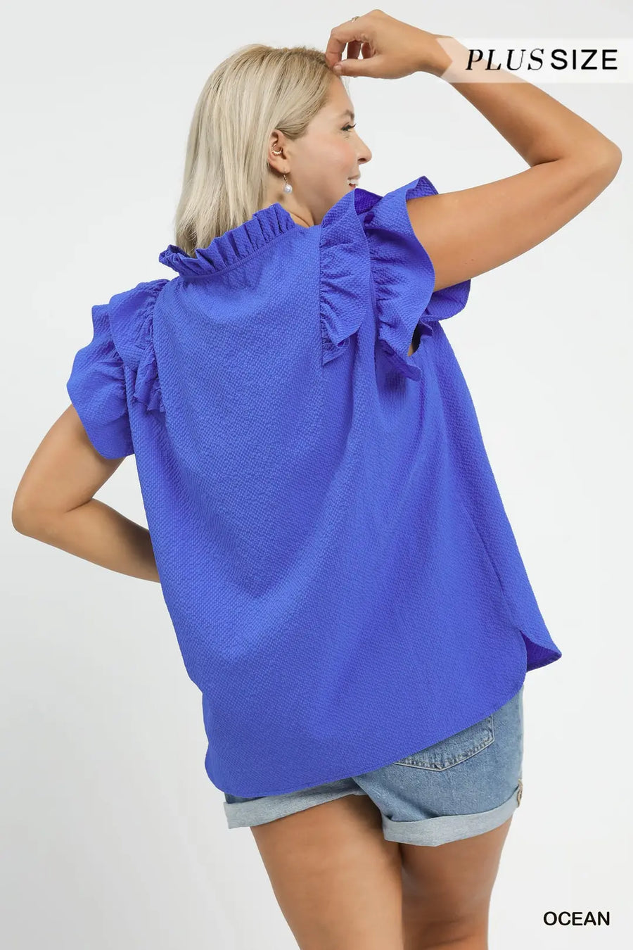 Umgee *PLUS* Susan Ocean V-Neck Top