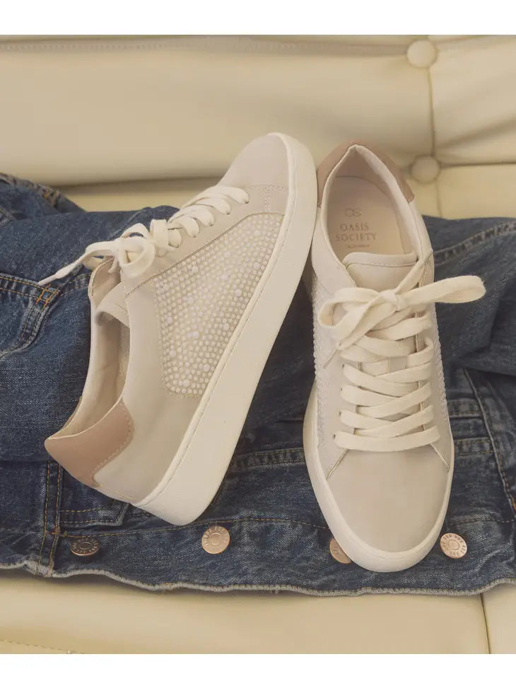 Berne Pearl Studded Sneakers Light Grey