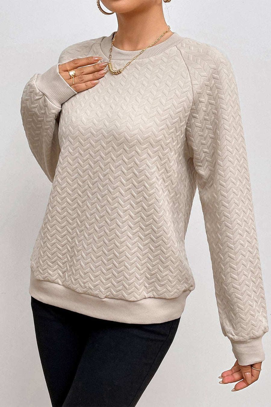 Rachel Solid Beige Sweater