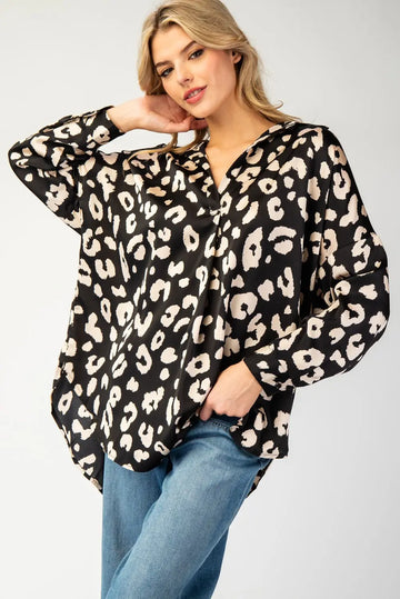 Eden Black & White Leopard Top