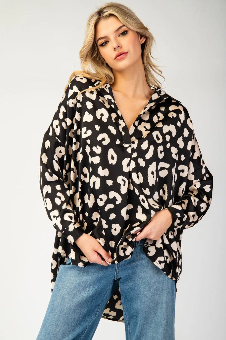 Eden Black & White Leopard Top