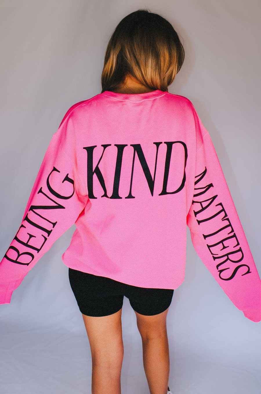 Being Kind Matters Neon Pink Sweatshirt