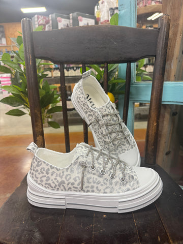 Very G Aman Leopard Print Silver/White