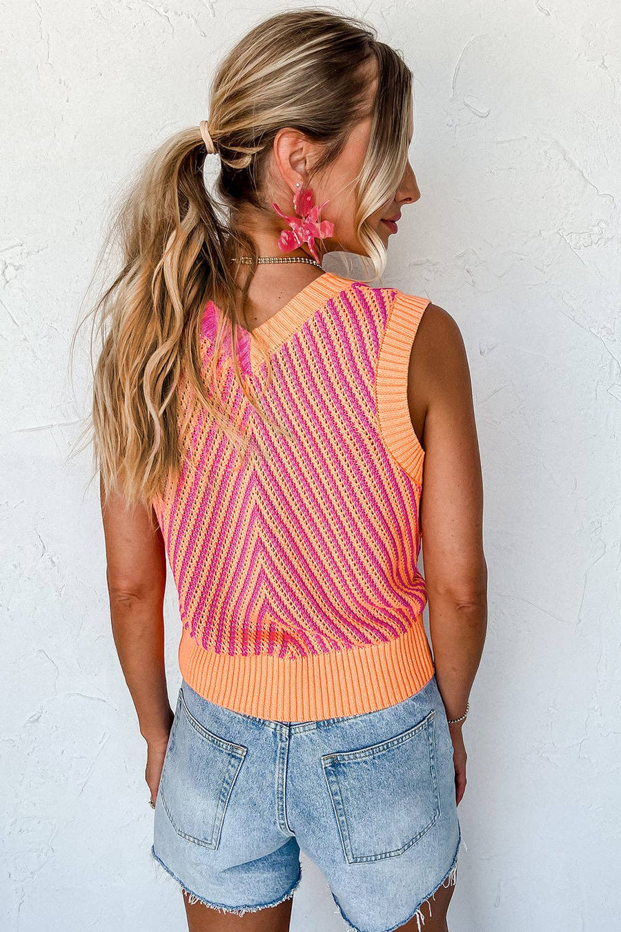 Riley Strawberry Pink Sweater Vest