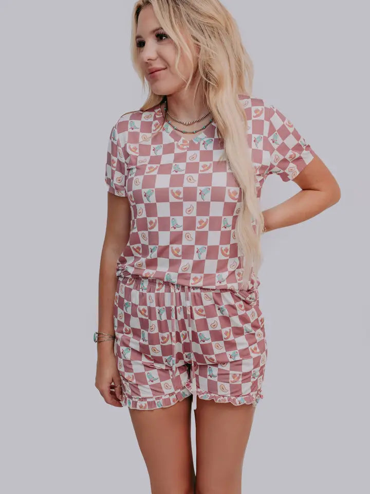 Western Checkers Pajama Set