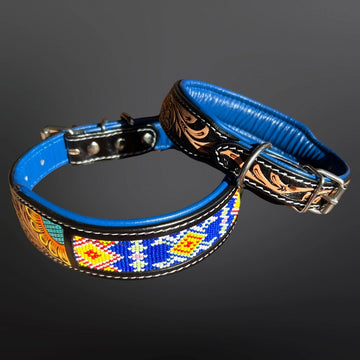 Equipage Beaded Sunflower Painted Western Dog Collar