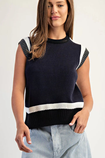 Andrea Midnight Frost Knit Top