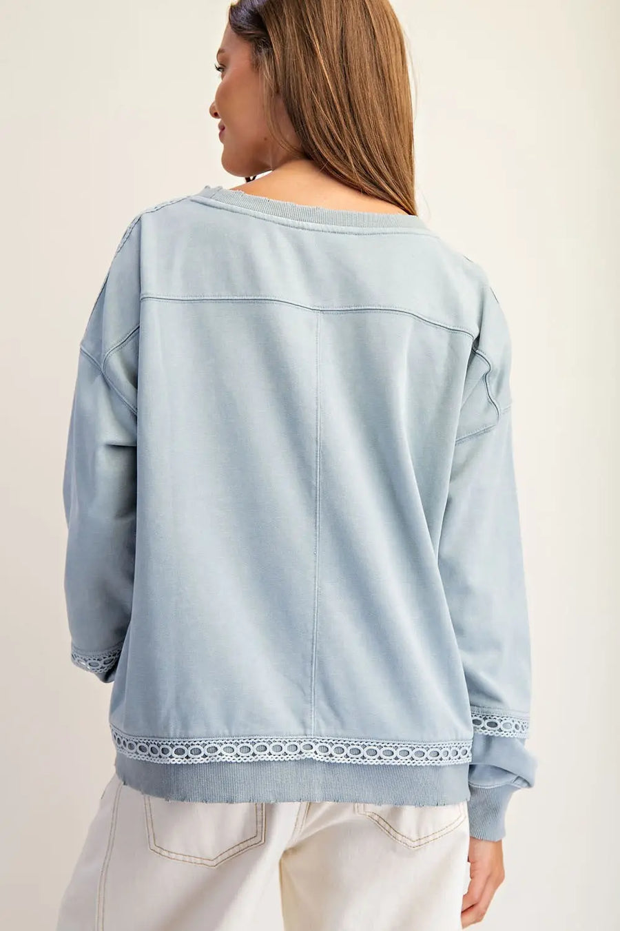Leah Denim Boot Sweatshirt