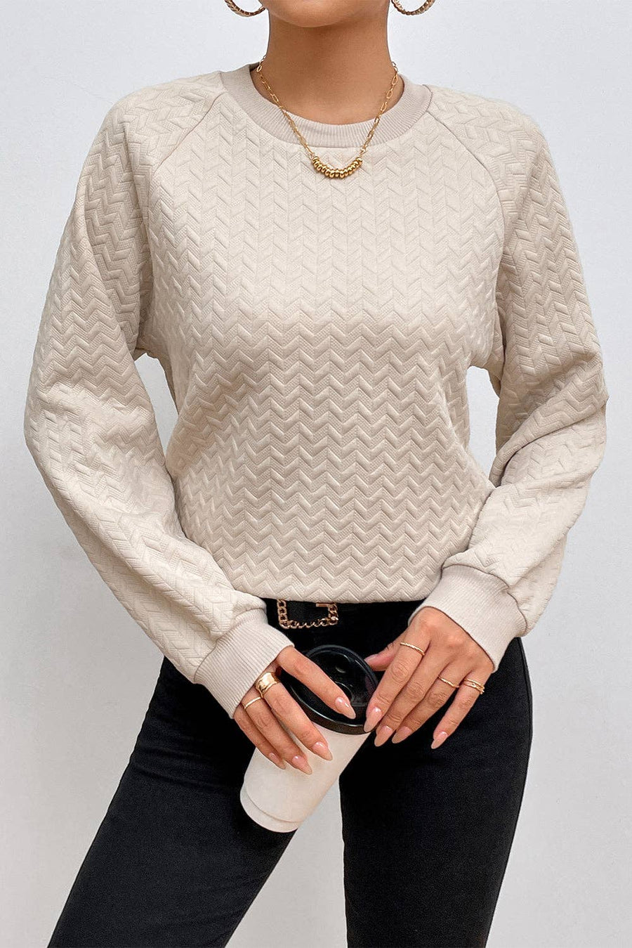 Rachel Solid Beige Sweater