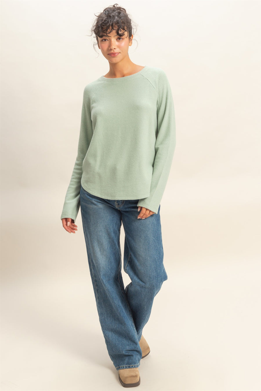 Delilah Sage Green Knit Top