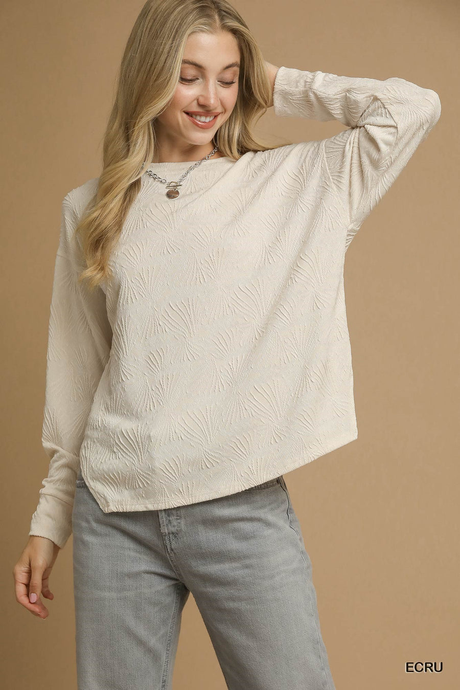 Umgee Tanya Ecru Knit Top