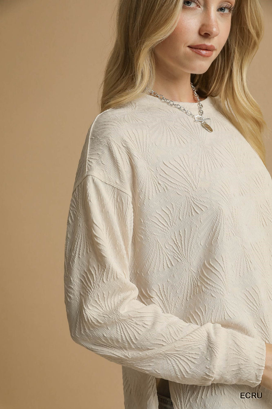Umgee Tanya Ecru Knit Top