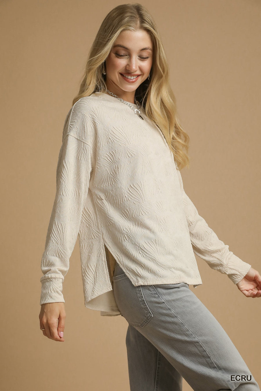 Umgee Tanya Ecru Knit Top