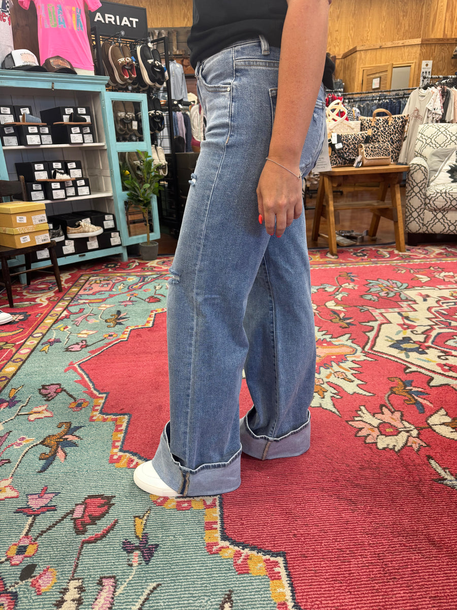 Risen Kyndel Mid Rise Cuffed Jean