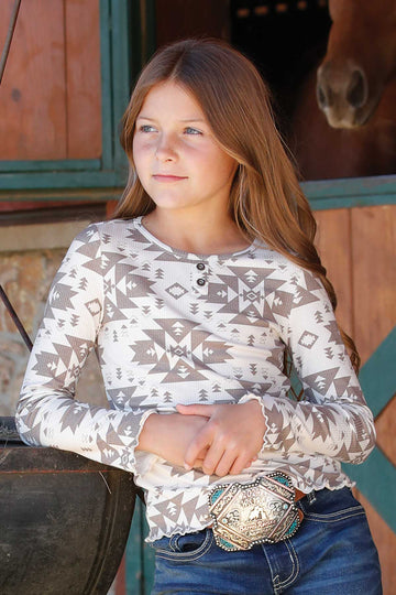 Cruel Girl Hailey Long Sleeve Henley Top