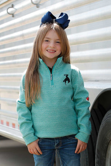 Cruel Girl Turquoise Bronco Girls 1/4 Zip