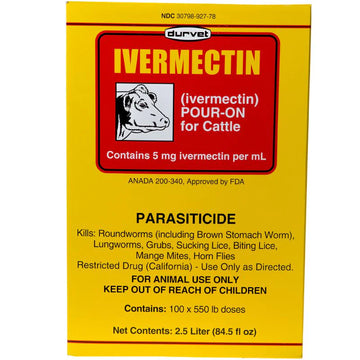 Durvet Ivermectin Pour On Dewormer 2.5 Liters