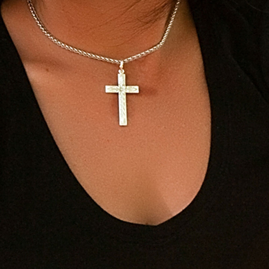 Montana Silversmith Silver Engraved Cross Necklace