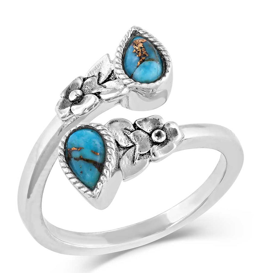 Montana Silversmith Floral Ancestors Turquoise Wrap Ring
