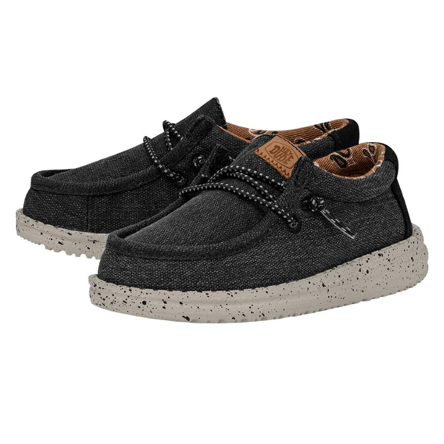 Hey Dude Wally Toddler Washed Canvas Black