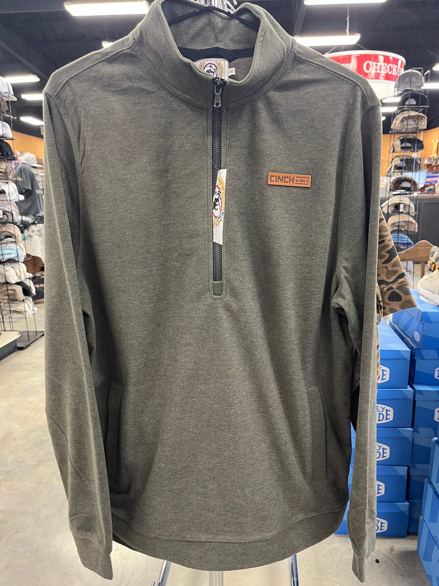 Cinch Men's Olive 1/2 Zip Pullover