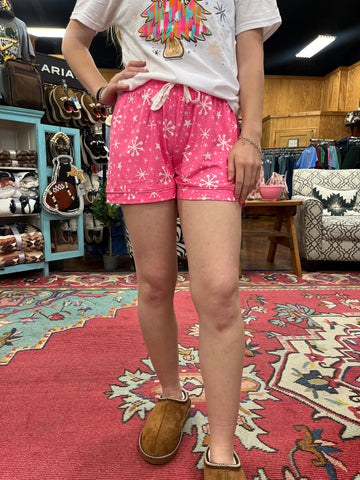 SC Pink Snowflake Lounge Shorts