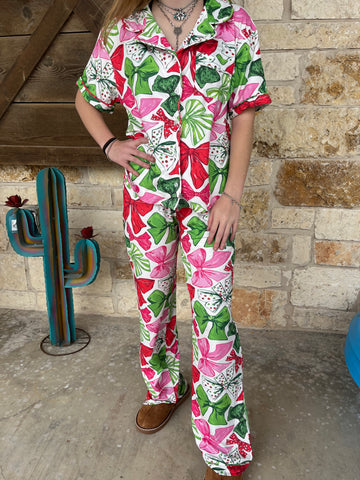 SC Christmas Bow Pant Lounge Set