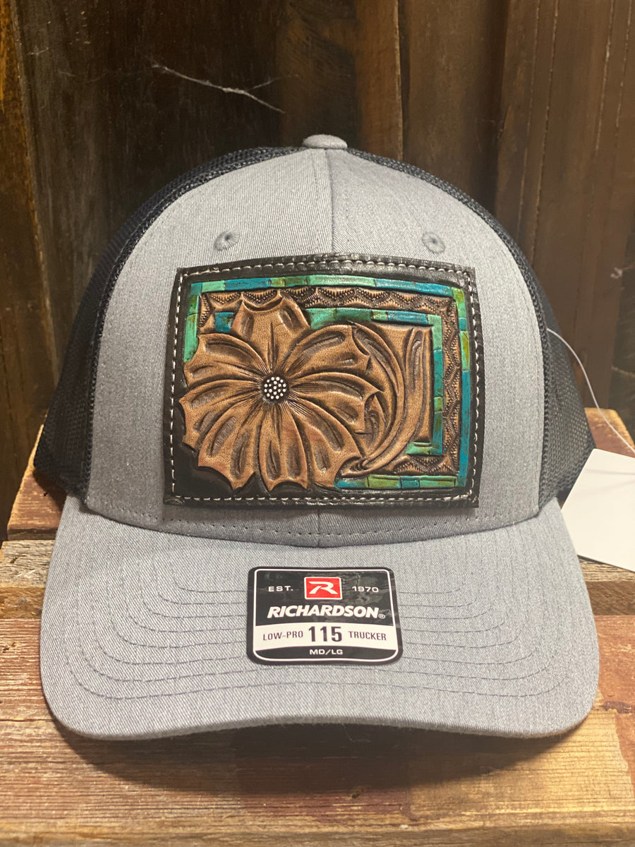 Rodeo Rose Tooled Leather Cap Asst.