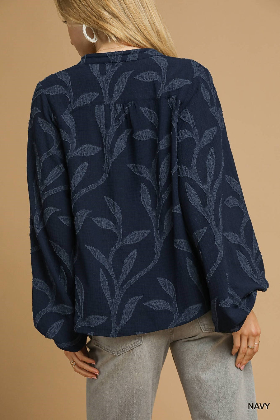 Umgee Nina Navy V-Neck Top