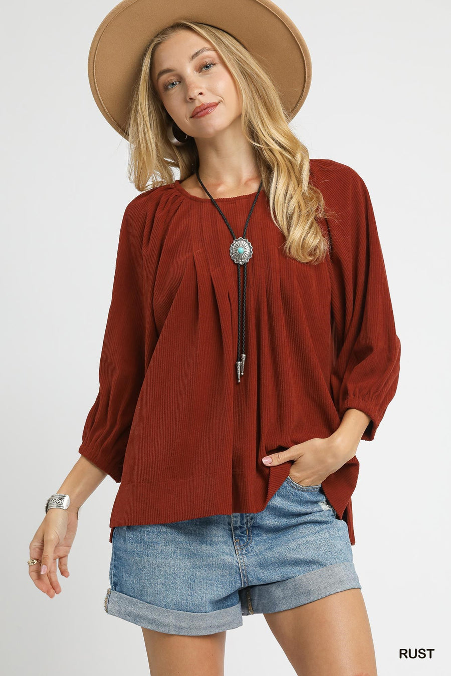 Umgee Calley Rusy Cord. Blouse