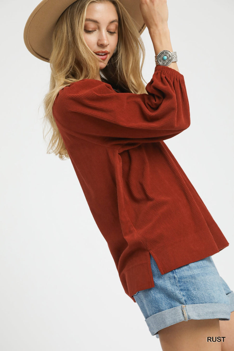 Umgee Calley Rusy Cord. Blouse