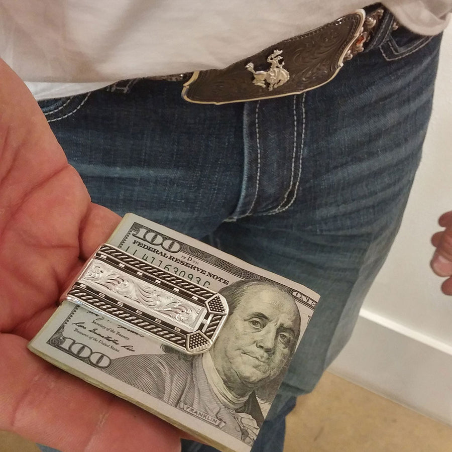 Montana Silversmith Roped Horeshoe Nail Head Money Clip