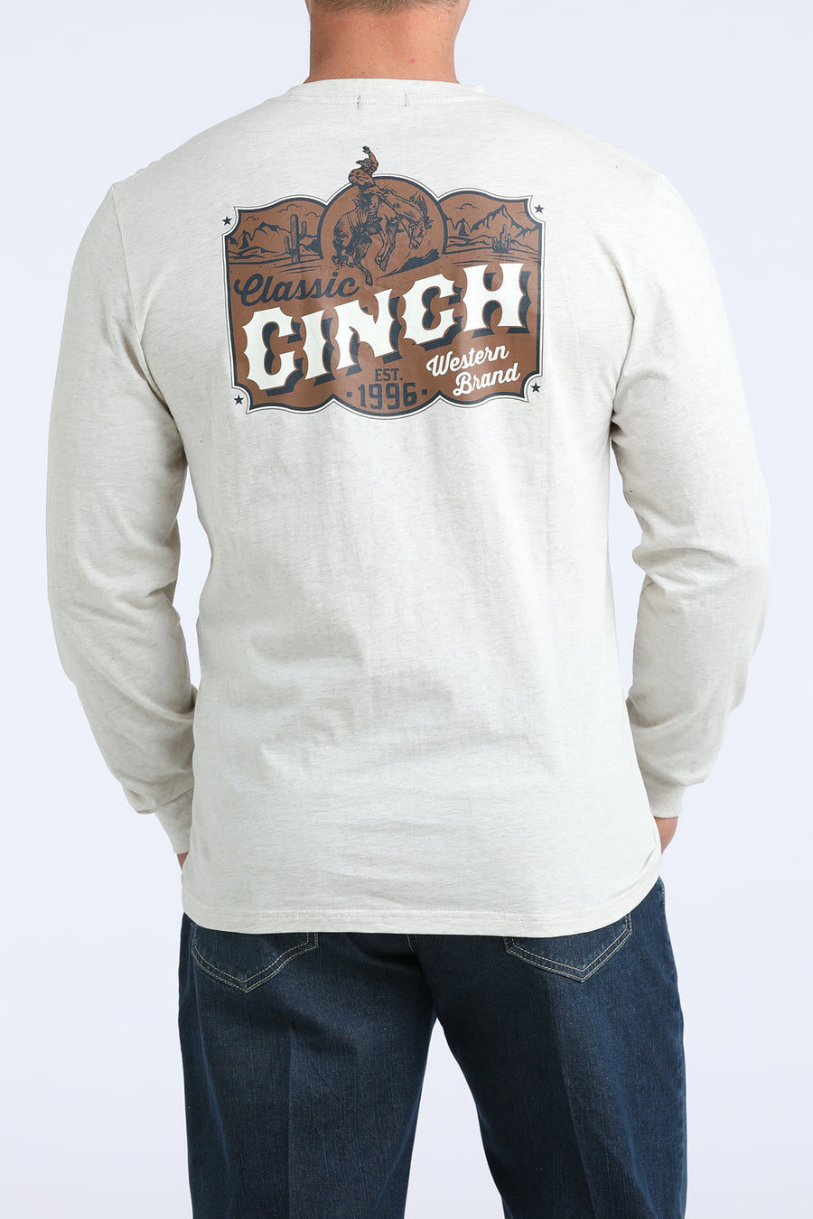 Cinch Men's Cream Bronc Long Sleeve Tee