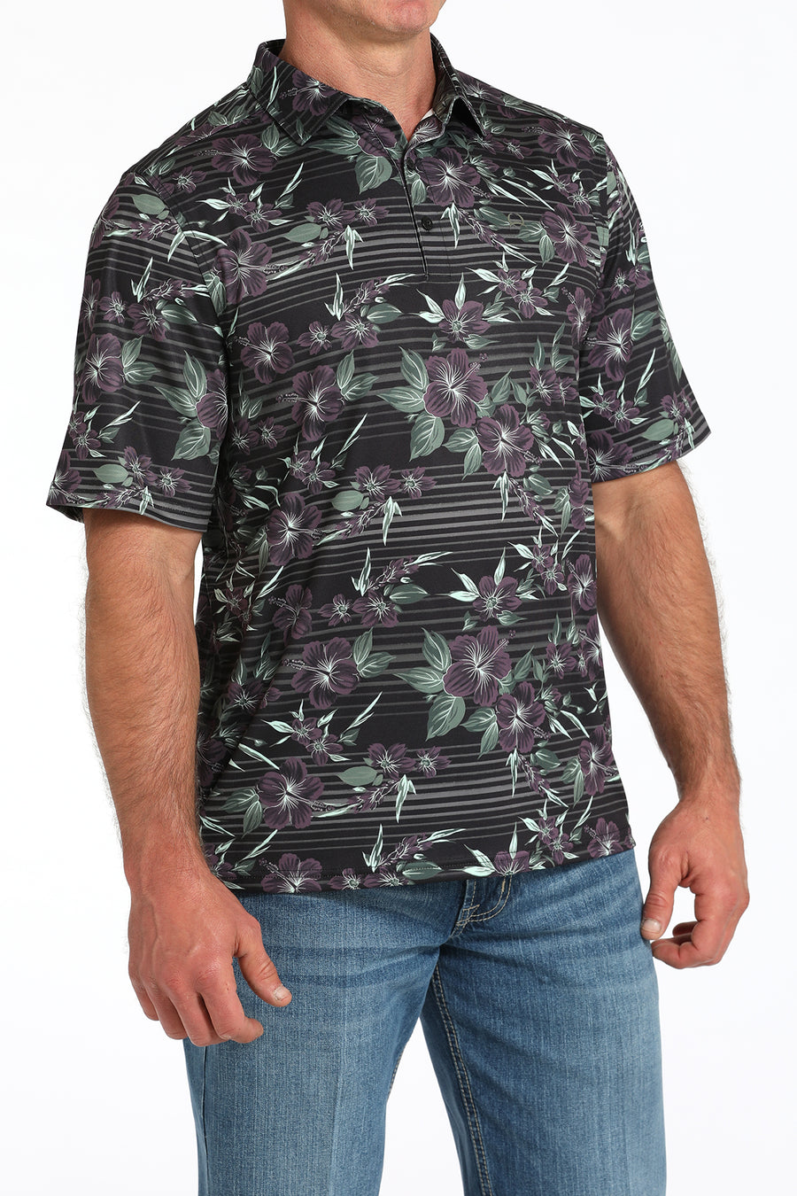 Cinch Men's Dalton Hibiscus Polo