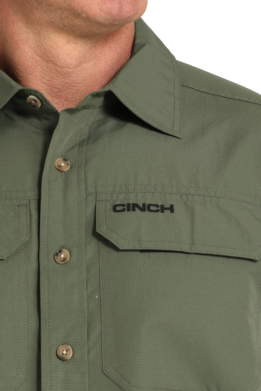 Cinch Men's Short Sleeve Olive Arenaflex