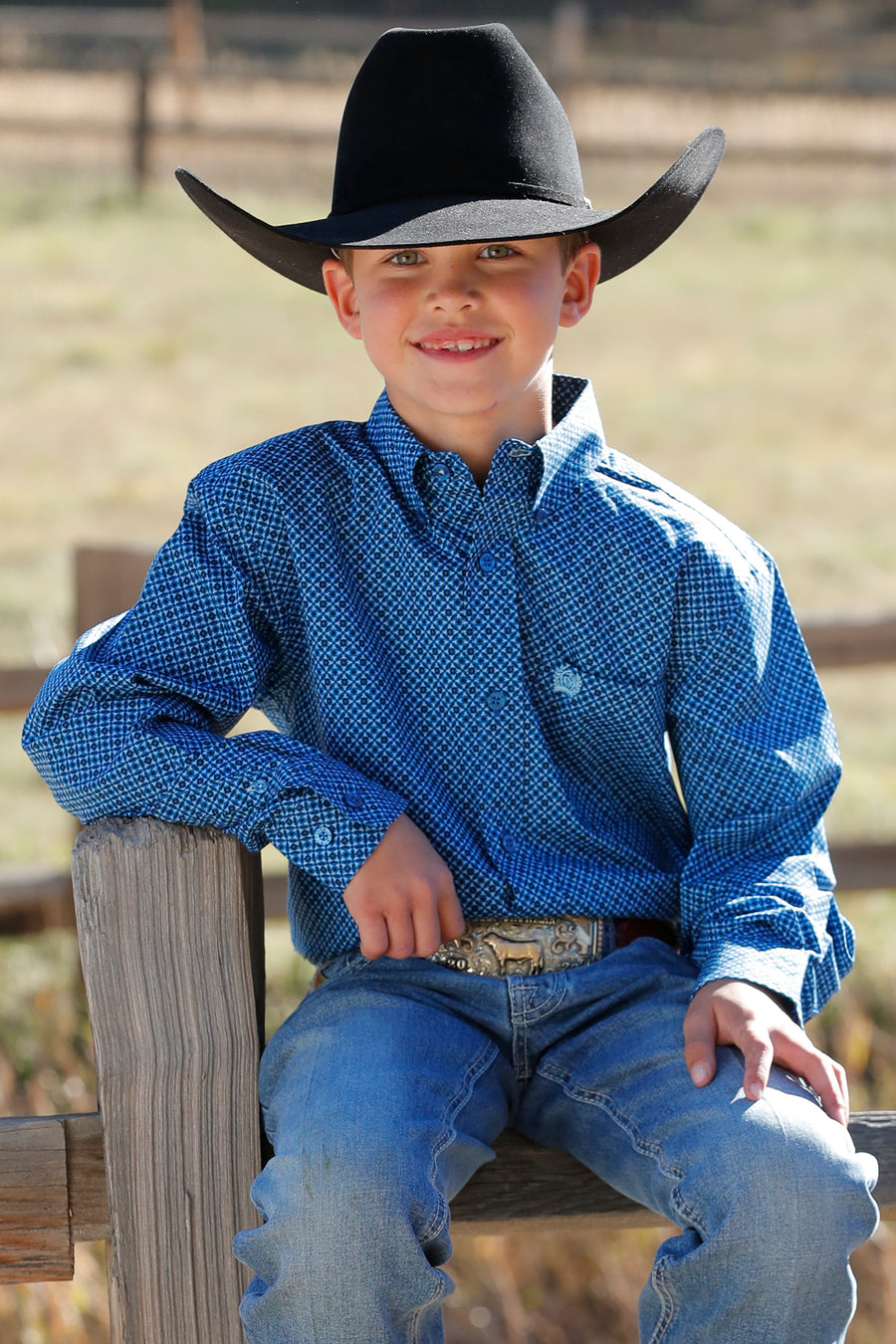 Cinch Byron Button Up Royal Blue