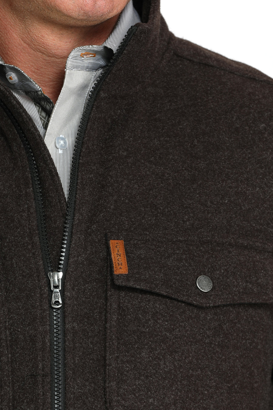 Cinch Men's Shacket Brown Wool