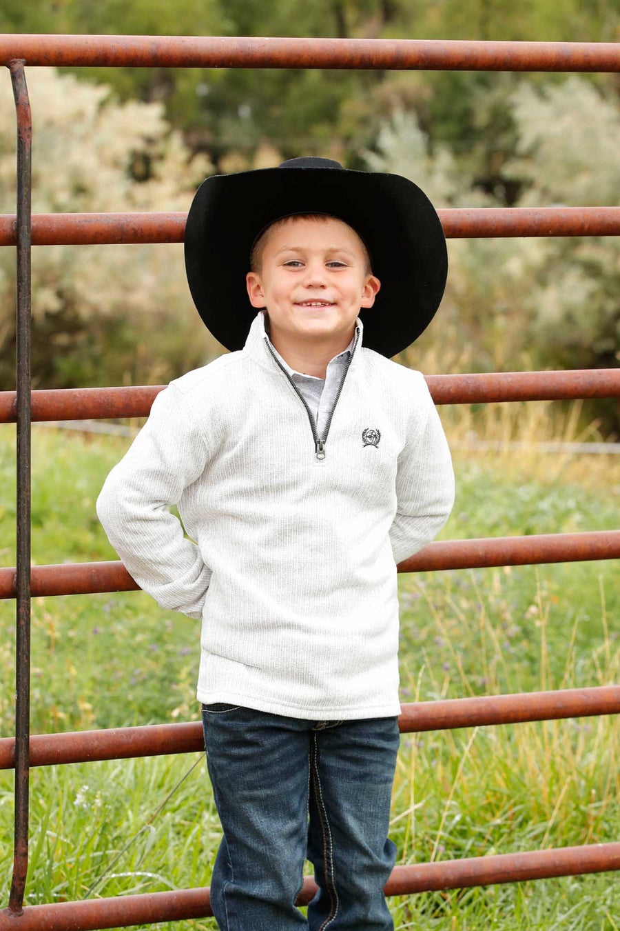 Cinch Boy's 1/4 Zip Grey