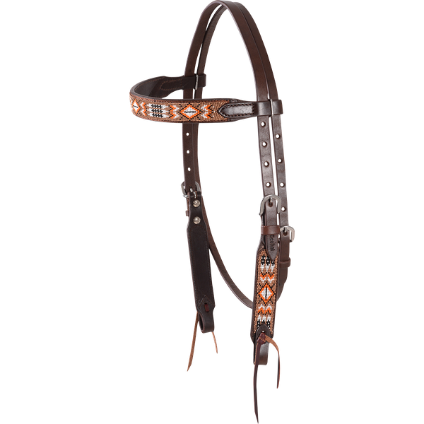 Cashel Beaded Browband Headstall Tan Orange